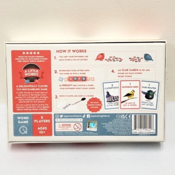 A Little Wordy Tile 2 Player Word Game - Picture 3 of 6